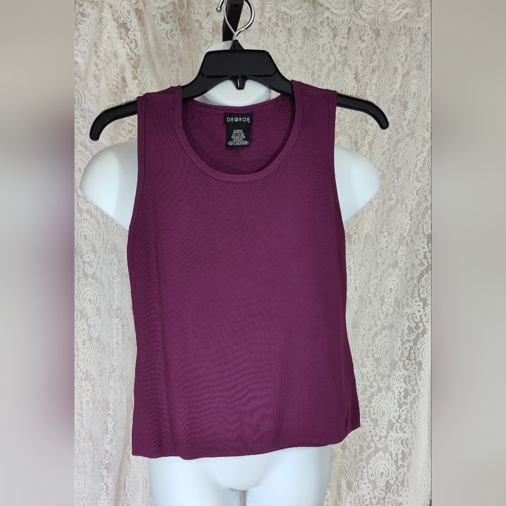 George Sleeveless Stretch Knit Top Berry Purple NWOT Size M (8-10)